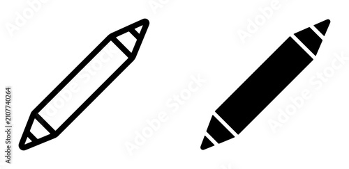 Cuadro en lienzo Pencil Icon Set, Drawing Tool Vector Graphics, Writing Instrument Symbols, Creat