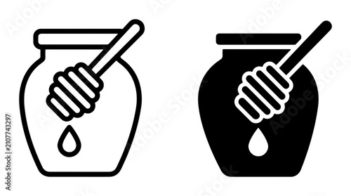 Obraz na płótnie Honey Jar Icon Set, Sweet Food Symbol, Natural Product Graphic, Kitchen Ingredie