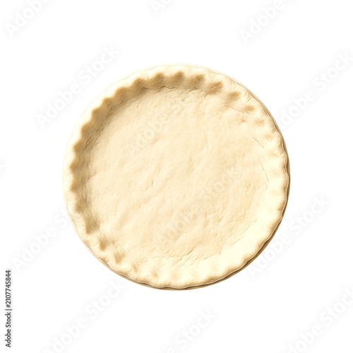 Empty pie crust shell mockup for on transparent background
