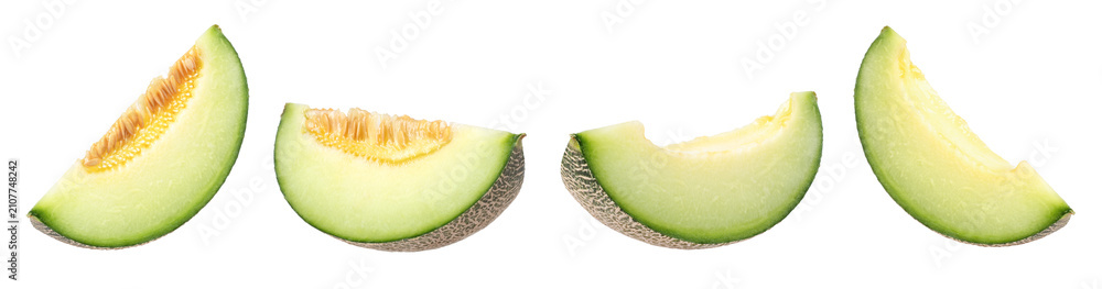Obraz premium slice of cantaloupe melon isolated 