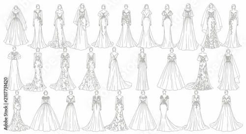 Bild auf Leinwand Wedding Dresses in Various Styles.