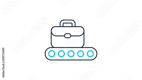 Briefcase conveyor animated video icon