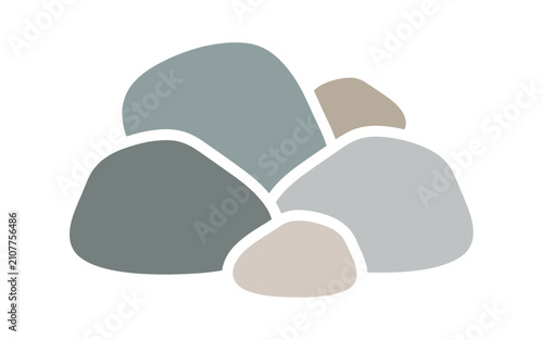 Картината върху платно Minimal Flat Design Stone Pile Vector Illustration