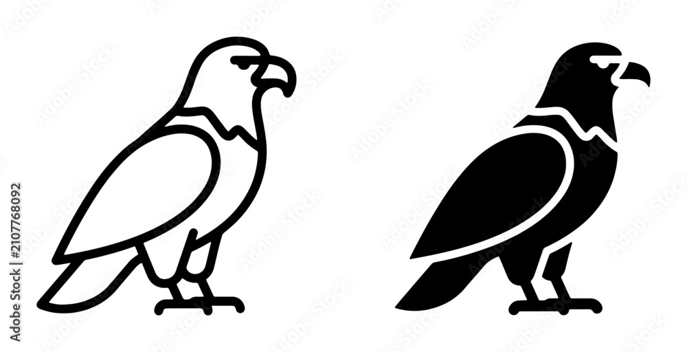 Obraz premium Eagle Icons, Vector Silhouettes, Bird Graphics, Minimalist Raptor Symbols, Freedom Emblem, Heraldic Bird Art, Corporate Identity Elements
