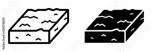 Schilderij op canvas Sponge Icons, Cleaning Tool Vector Graphics, Absorbent Material Illustrations fo