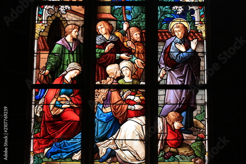 Foto Stained glass window in St