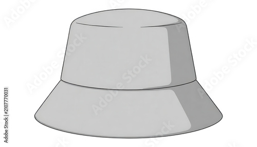 Silver Bucket Hat Isolated Transparent Background