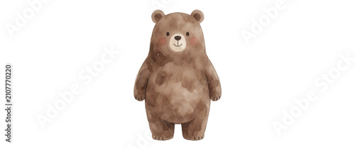 Watercolor Bear Illustration Transparent Background