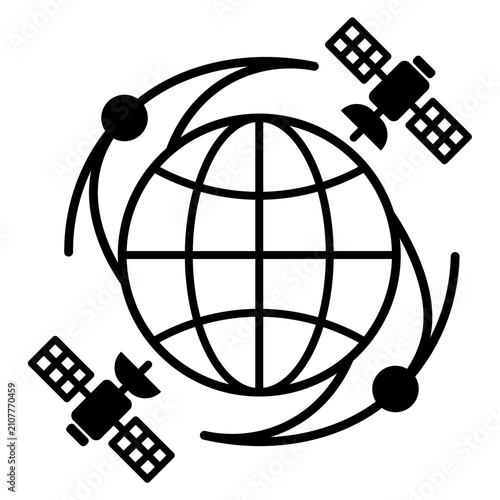 Global Satellite Communication Network Icon
