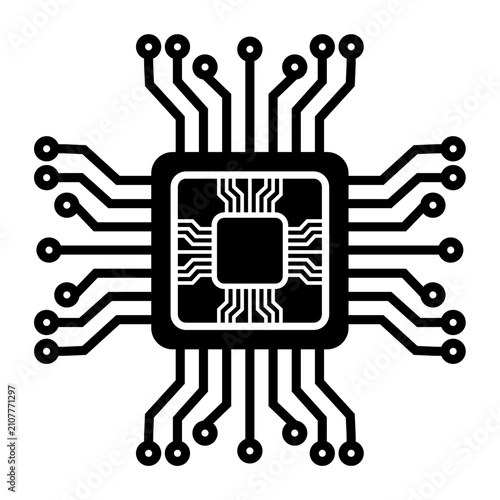 CPU Processor Chip Circuit Board Icon