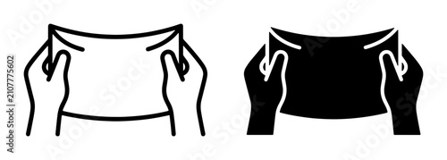 Canvas-taulu Hands Stretching Flexible Material, Icon Set, Line Art and Silhouette, Versatile