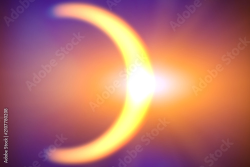 Canvas Print Eclipsed Crescent Awakening in a Radiant Cosmic Dawn
