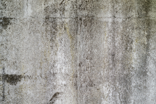 black mold indicating damp on outside white cement wall.