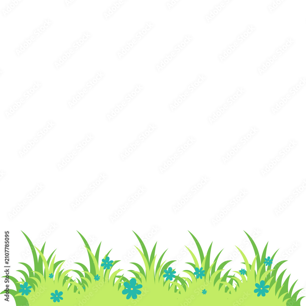 Fototapeta premium Grass Flowers Illustration