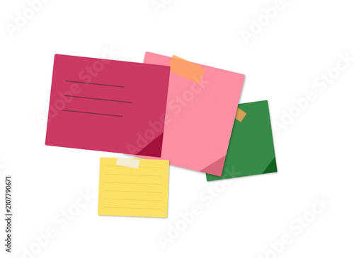 Foto Assorted sticky notes in various colors for organization with colorful stickers