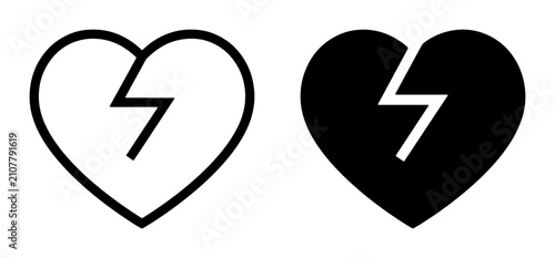 Photos Broken Heart Icons, Love Symbol Vector Art, Heartbreak and Relationship Crisis G