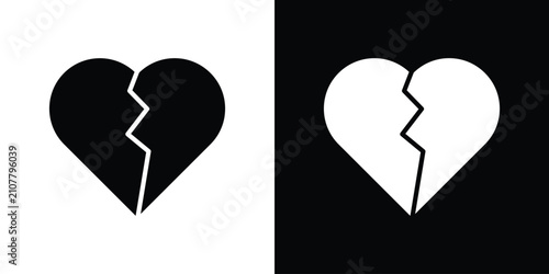 Foto Broken heart icon minimal artwork collection