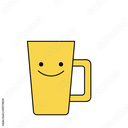 Yellow mug with a smiley face