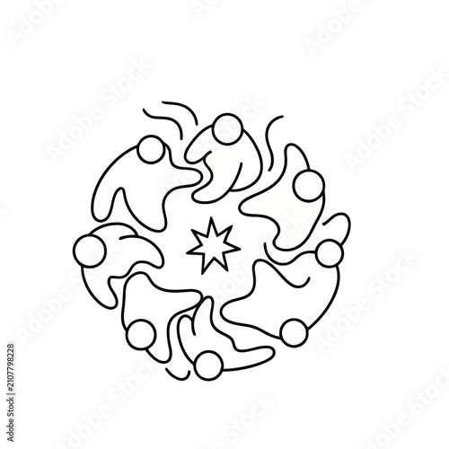 Abstract circular pattern with star in center