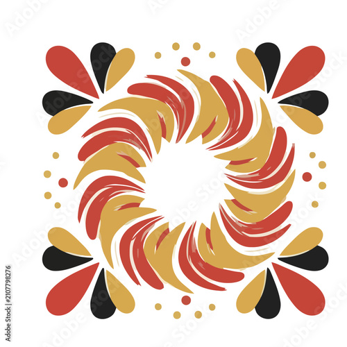 Abstract Swirls and Petals Design