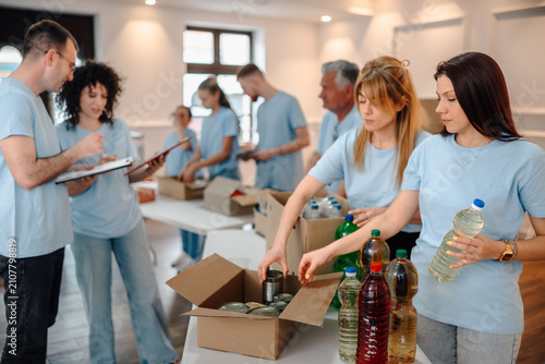 Canvastavla Volunteers sorting donations for community food bank charity
