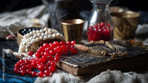 Vintage Jewelry and Beaded Accessories Still Life