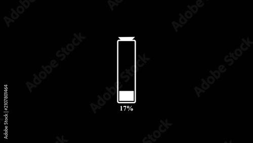 Billede på lærred White Battery charge low warning concept