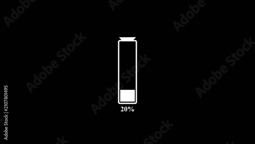 Fotografie White Battery charge low warning concept