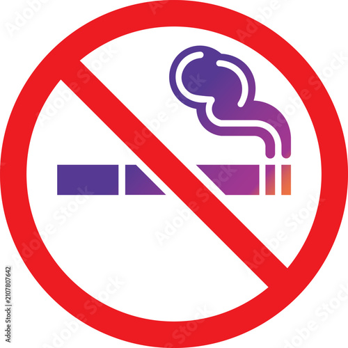 Photography No smoking prohibition sign, smoke and cigarette icon