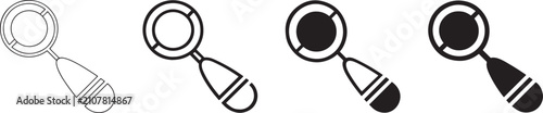 Foto Baby rattle toy line icon set.