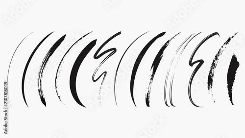 Collection of Minimalist Brush Ink Stroke Design