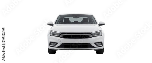 White Car Front View Transparent Background