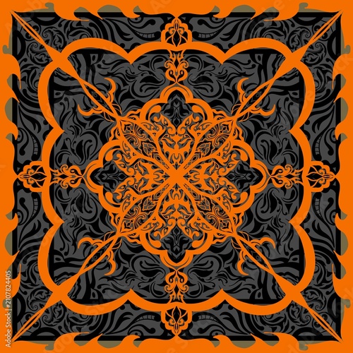 Seamless pattern with cool and unique patterns, bandana pattern, suitable for scarf design, carpet and printing industry