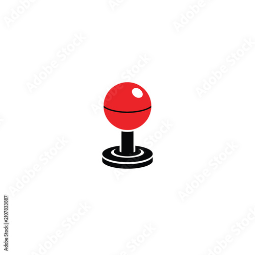 Принти на полотні Red Joystick Control Lever for Gaming and Technology.