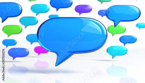 Glossy speech bubble icon, symbol of modern messaging…