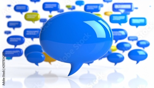 Glossy speech bubble icon, symbol of modern messaging…