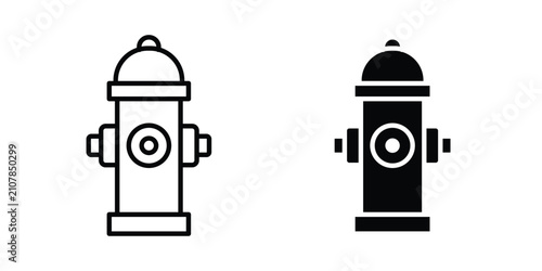 Fotografie Fire hydrant icon in black and white style