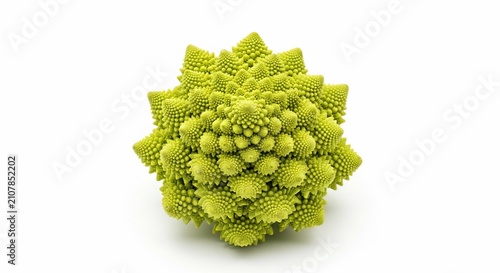 Fresh Romanesco Broccoli Vegetable Isolated on White Background.