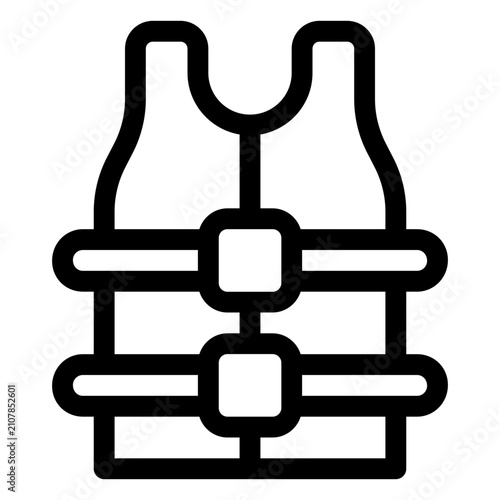 Safety Water Life Jacket Line Icon