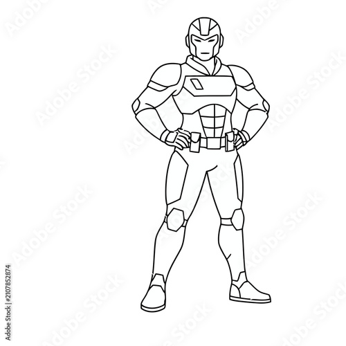 Superhero in Costume with Hands on Hips