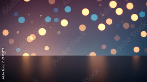 Abstract Bokeh Background with Glowing Light Circles and  copy space