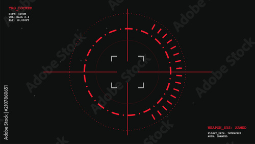 Predator Drone Telemetry Red Tactical HUD
