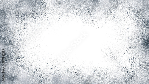 White Powder Dust Border Frame PNG Isolated on Transparent Background