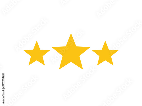 Three Yellow Star Rating Symbols.