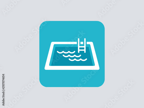 Swimming pool icon with ladder 1.