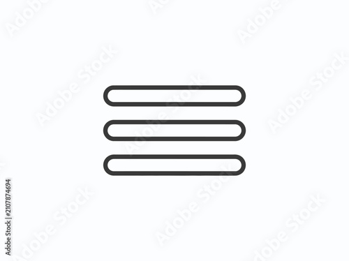 Three horizontal lines icon design.