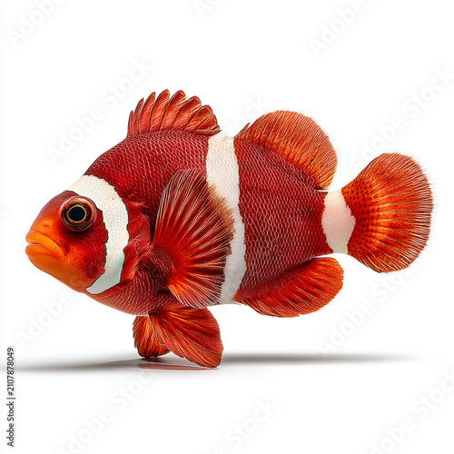 Obraz na płótnie Orange clownfish isolated on white background