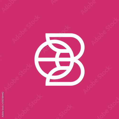 minimalist style abstract B O logo on pink background