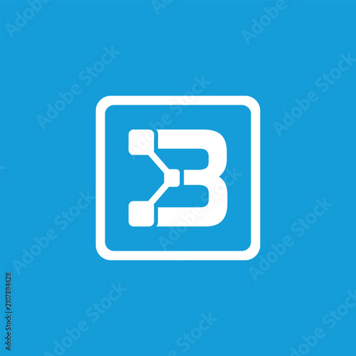 technology sircuit logo with white b symbol