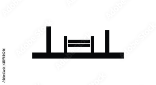 Slika na platnu Black silhouette of a simple hurdle with two uprights and a crossbar silhouette